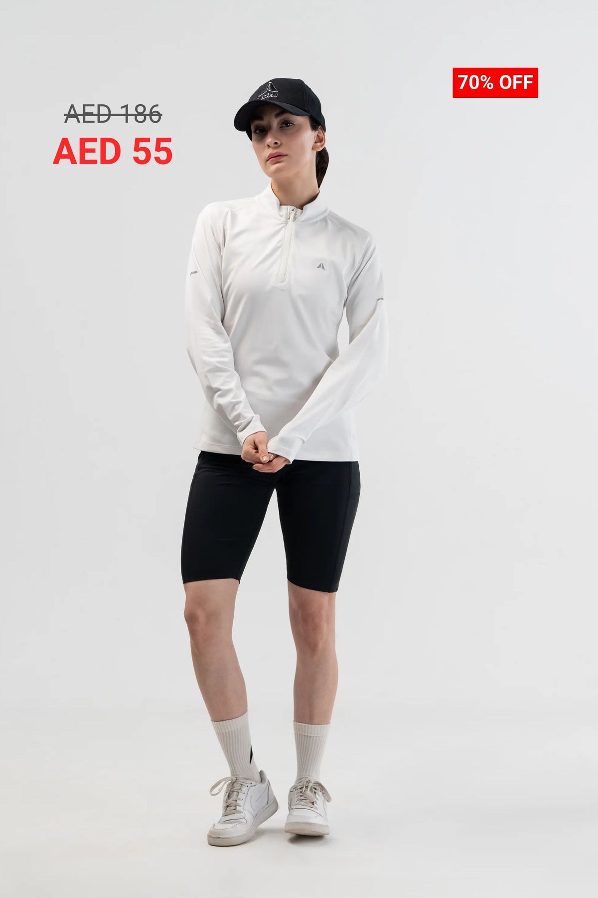 تيشيرت 365 بسحاب نصفي وأكمام طويلة