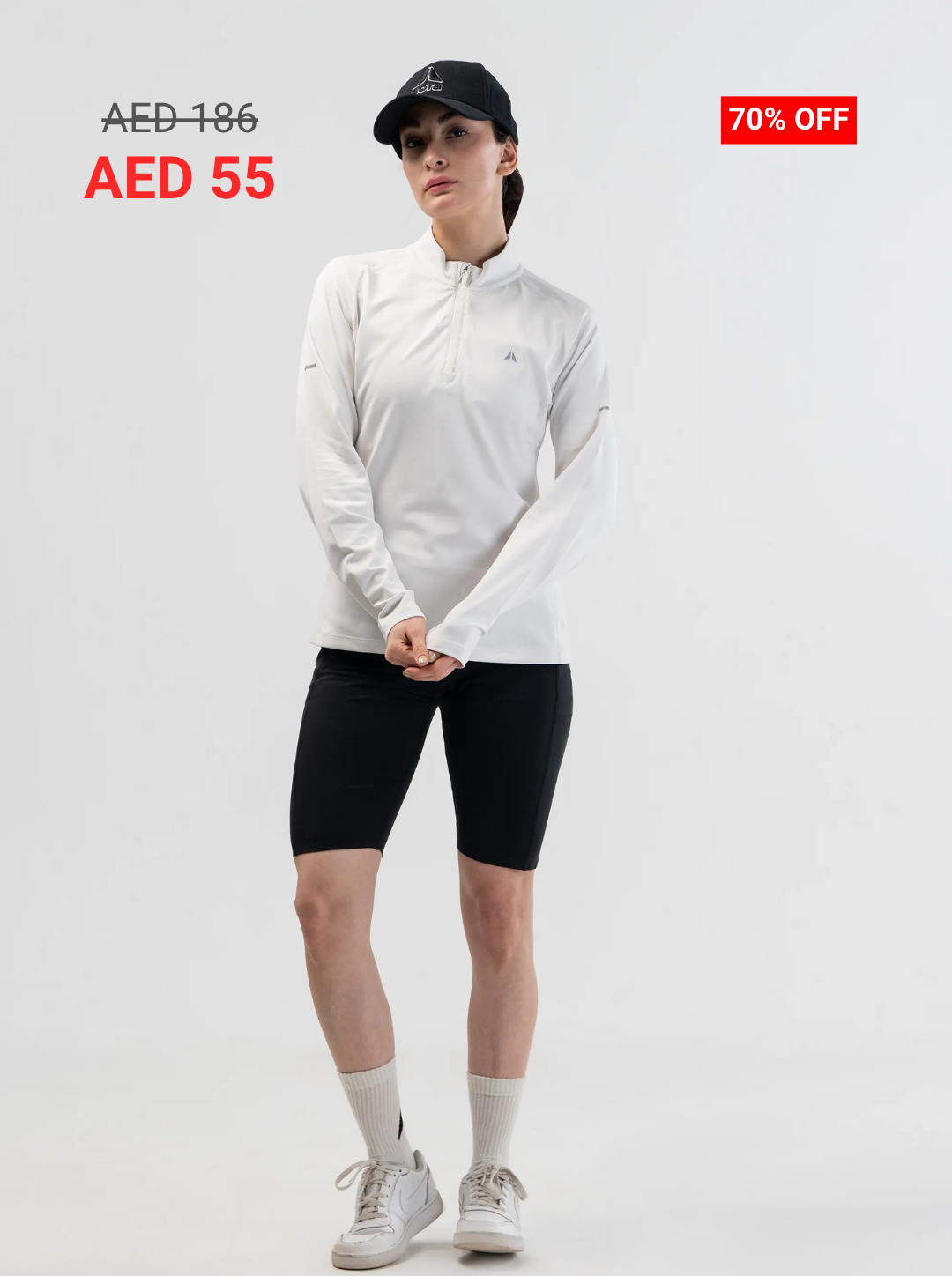 تيشيرت 365 بسحاب نصفي وأكمام طويلة