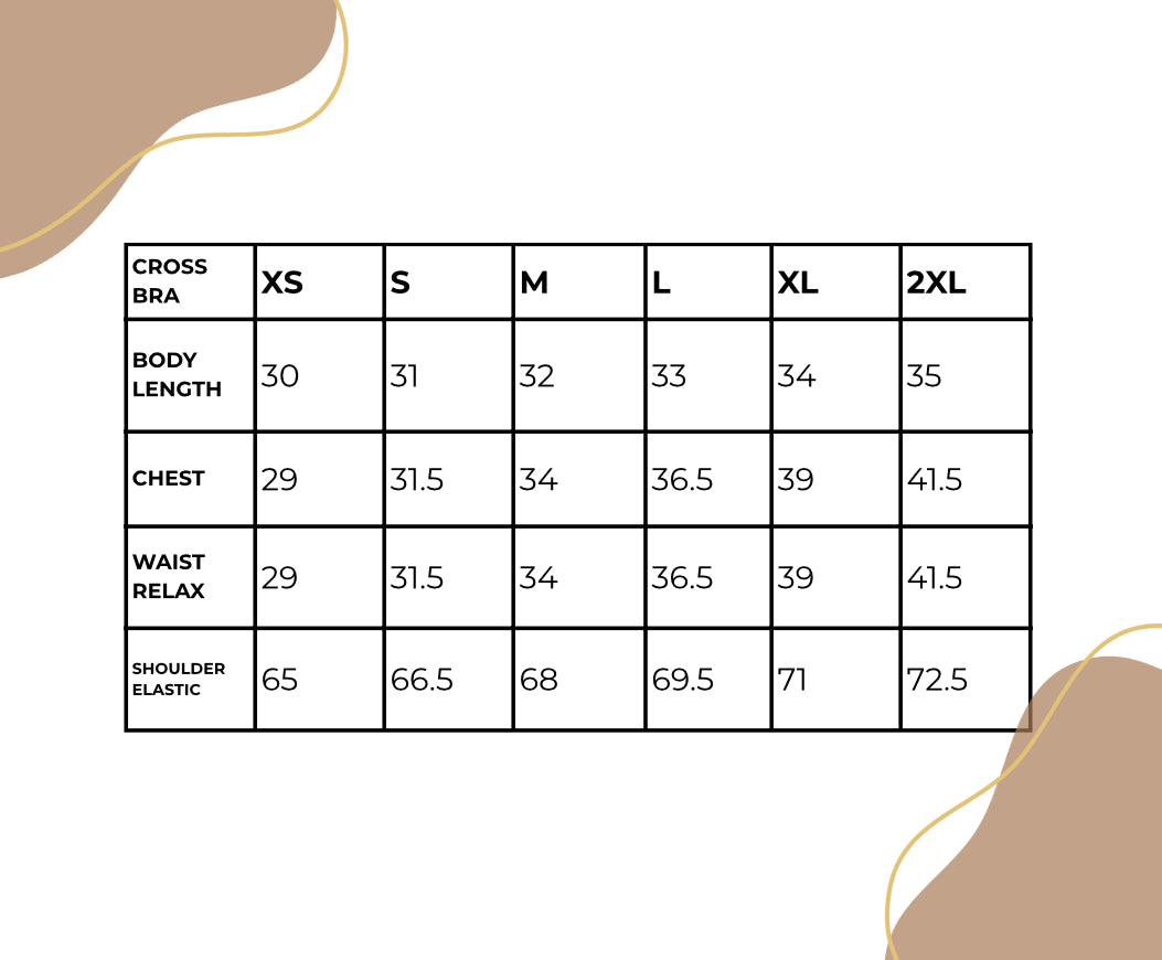 CROSS BRA Size Chart